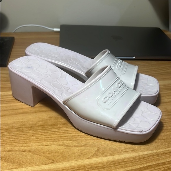 Coach White Slide Sandals - Picture 5 of 5